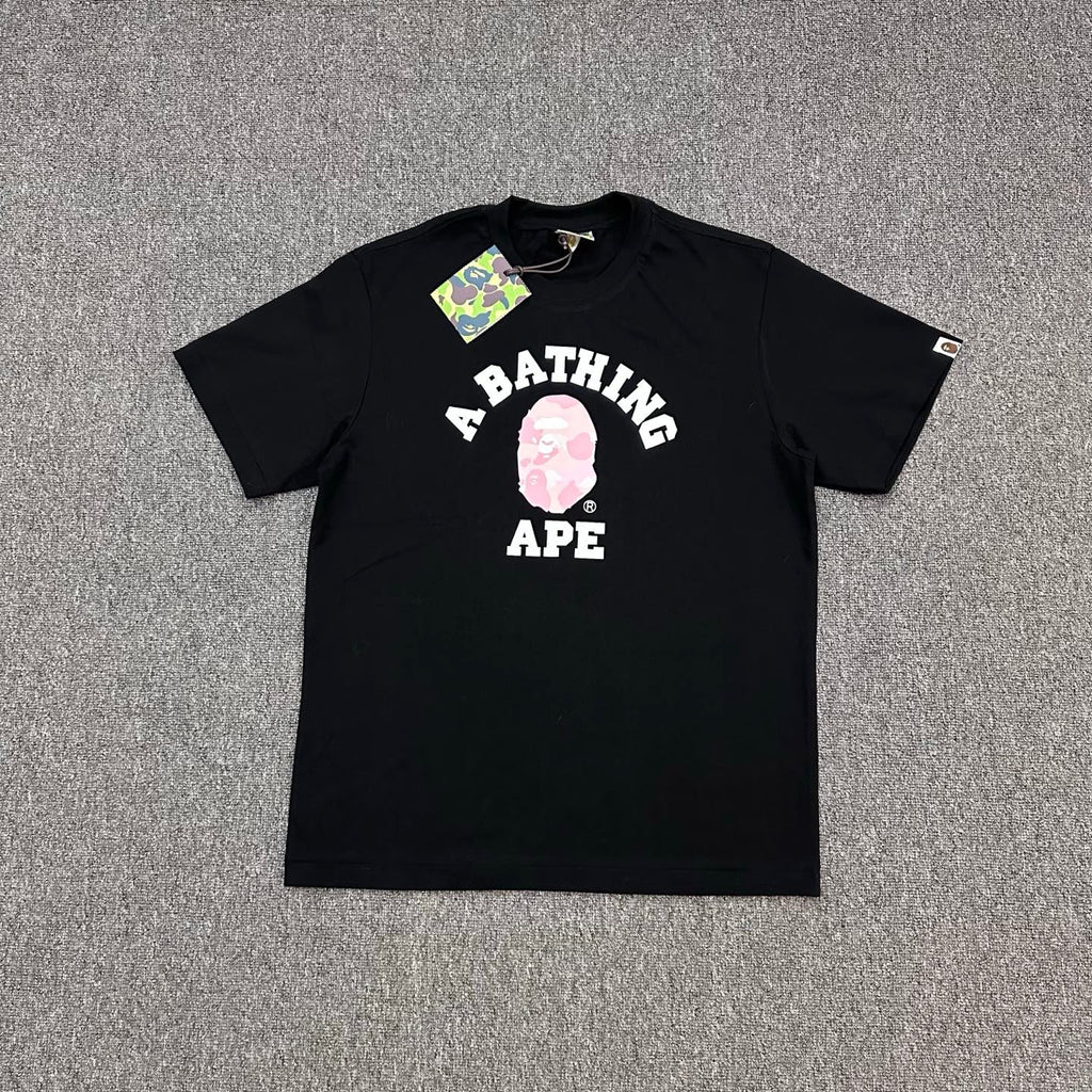 BAPE SS26 ABC Camo Ape Head College T-Shirt — Blue Camo / Pink Camo
