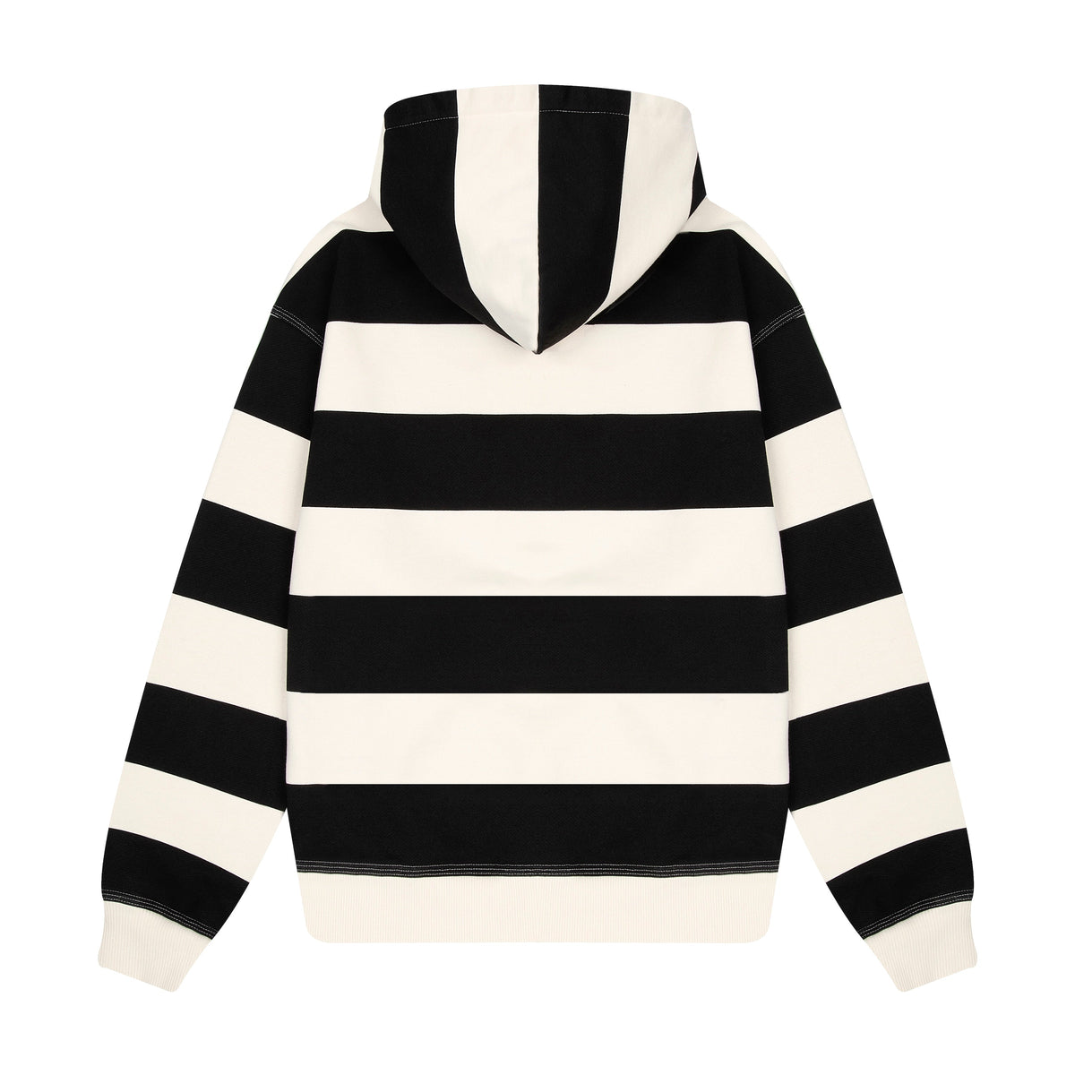 "on air" ecru-navy striped Hoodie
