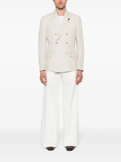 Lardini double-breasted linen blazer