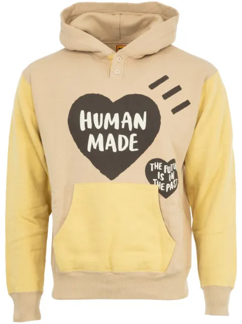 Human Made logo-print colour-block hoodie