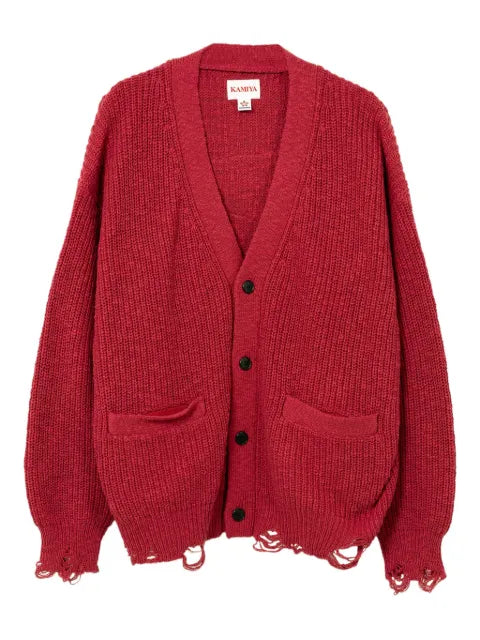KAMIYA  frayed pocket cardigan