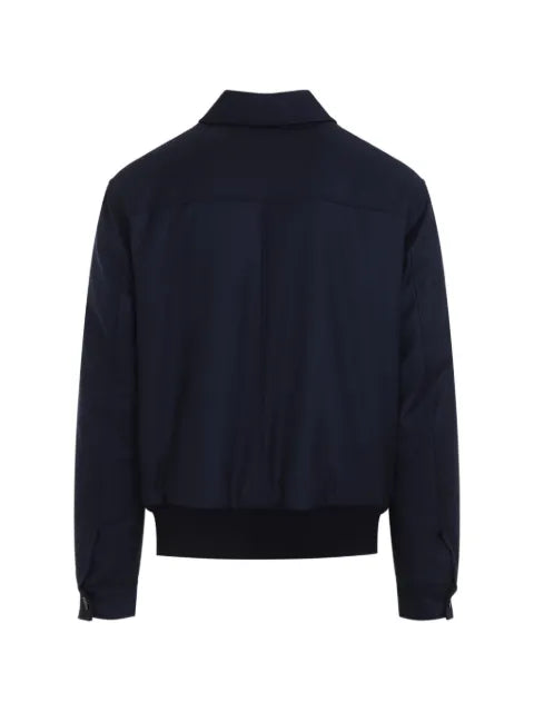 Kiton zip-up ribbed-trim jacket