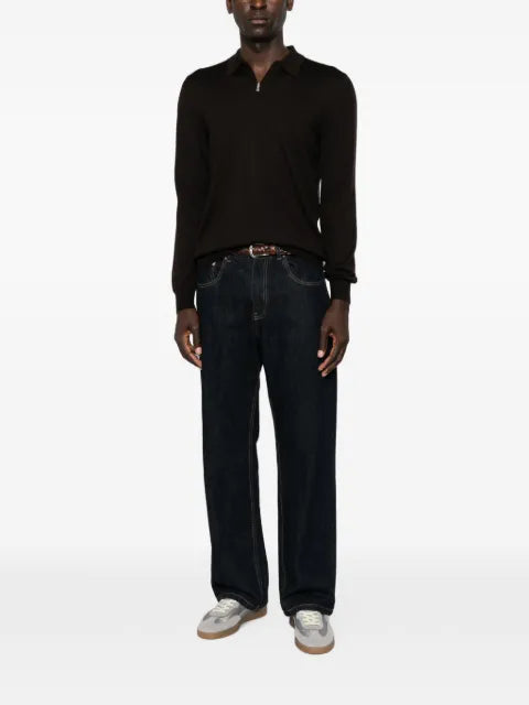 Gran Sasso zip-neck fine-knit sweater