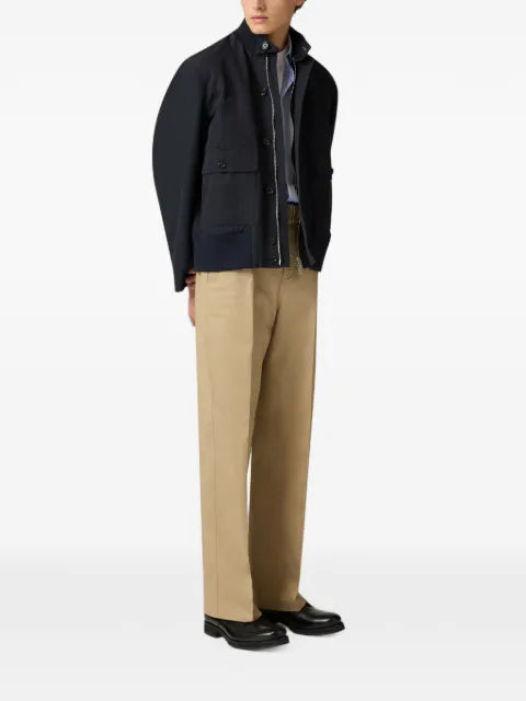 Lardini padded knit-collar jacket