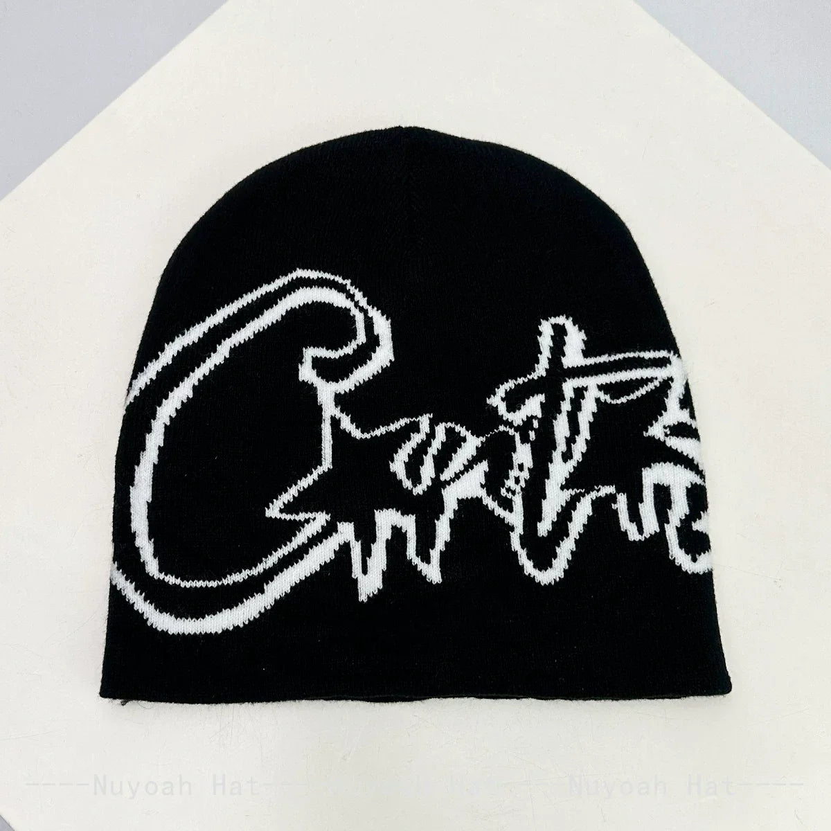 Corteiz Script Leopard Print Knit Beanie