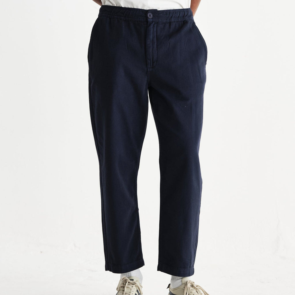 Wax London Kurt Trouser Cotton Linen Crinkle: Navy