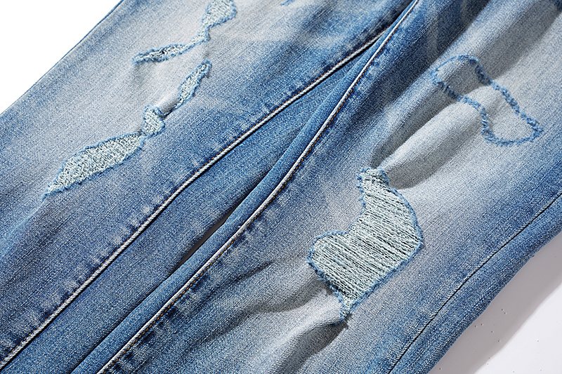 Purple Brand Blue Distressed Washed Denim Jeans