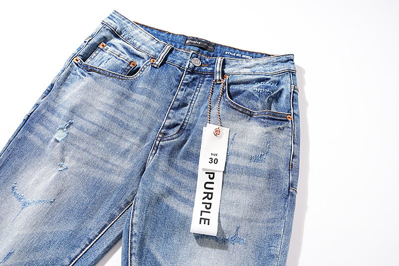 Purple Brand Blue Distressed Washed Denim Jeans
