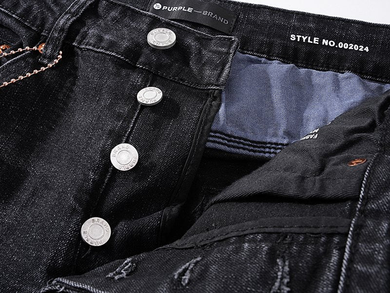 Purple Brand Black Paint-Splatter Distressed Jeans