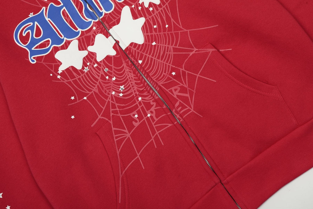 Sp5der Spiderweb Graphic Zip Hoodie & Sweatpants Matching Set