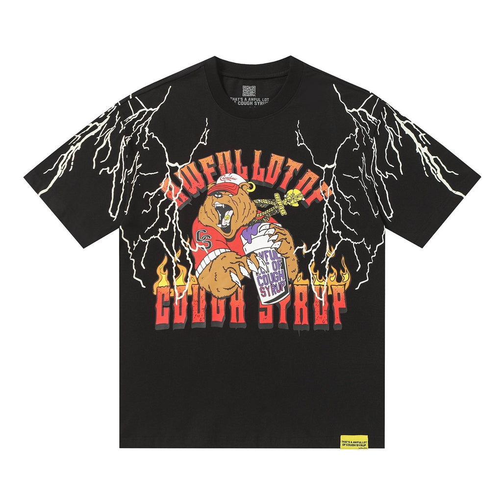 THAT'S A AWFUL LOT OF COUGH SYRUP Bear Lightning Graphic T-Shirt