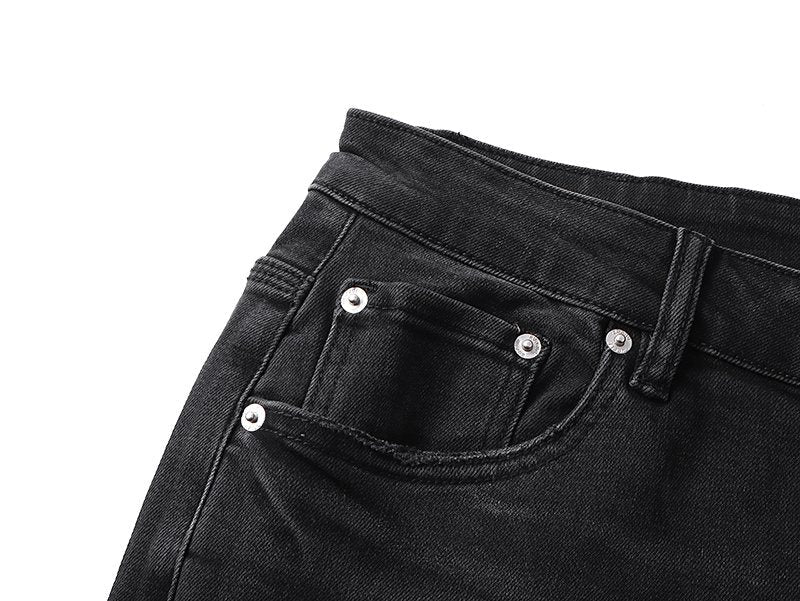 Purple Brand Black Washed Rhinestone Detail Jeans