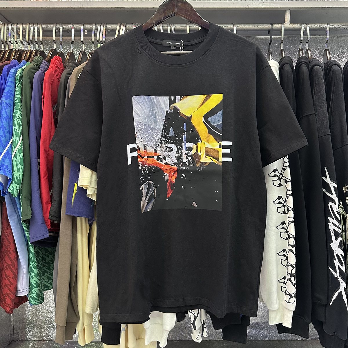 Purple Brand Front Graphic Short-Sleeve T-Shirt