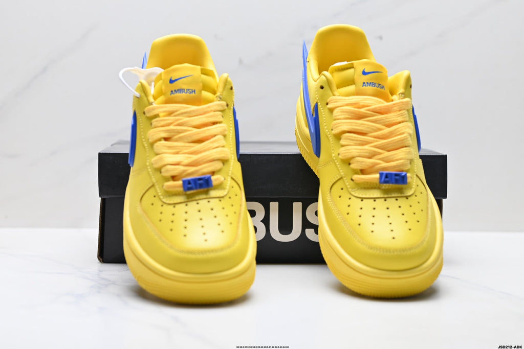 Nike Air Force 1 Low Yellow Royal Blue Unisex Sneakers Style 14