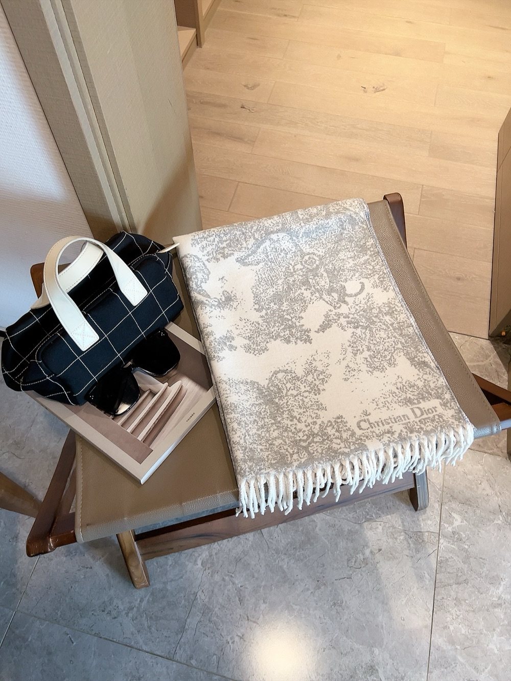 Dior Animal Toile Fringed Scarf