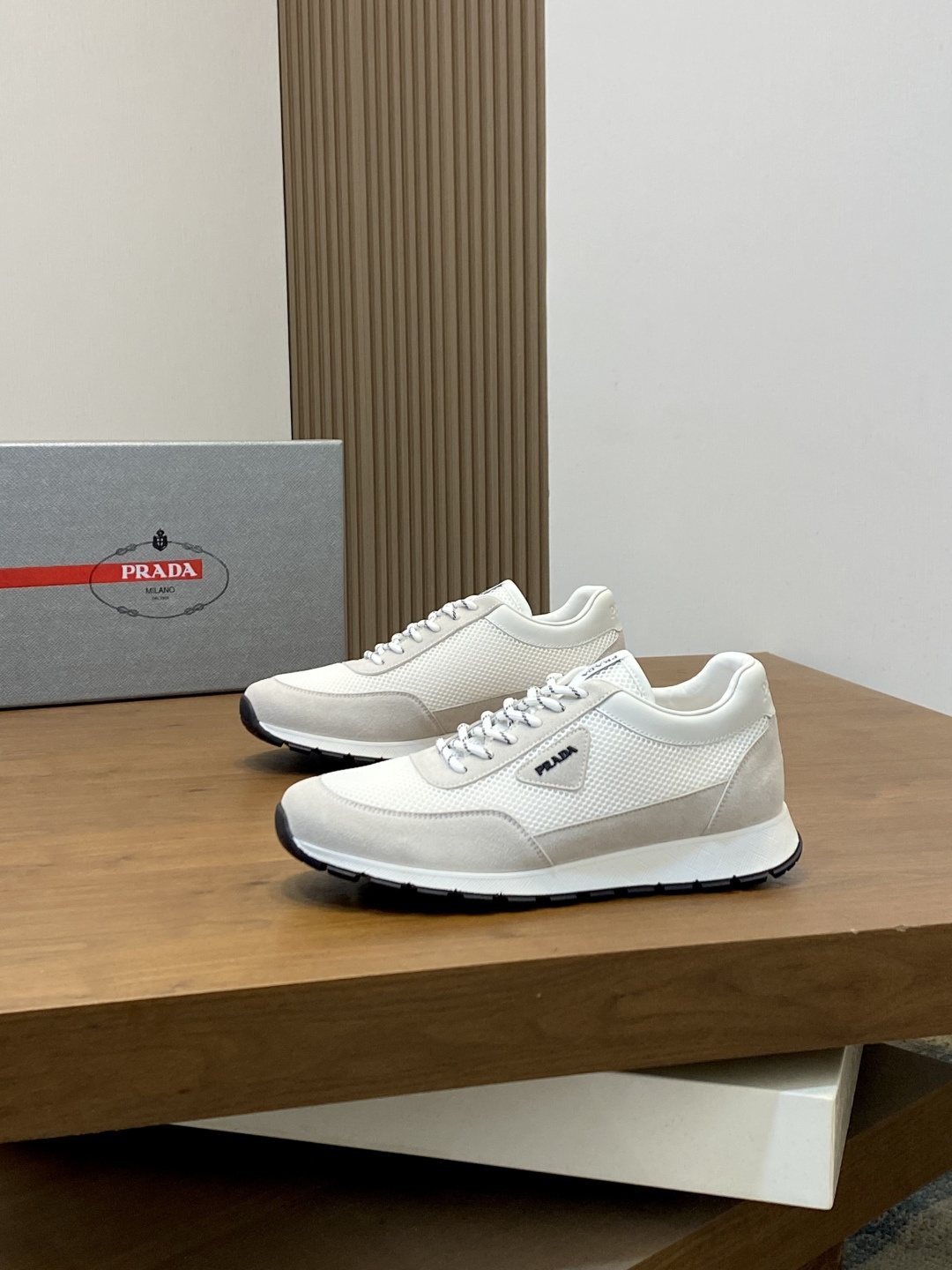 Prada Men's Panel Low-Top Sneakers - Padded Collar