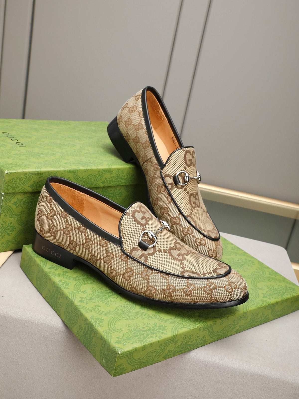 Gucci Monogram Bit Loafers