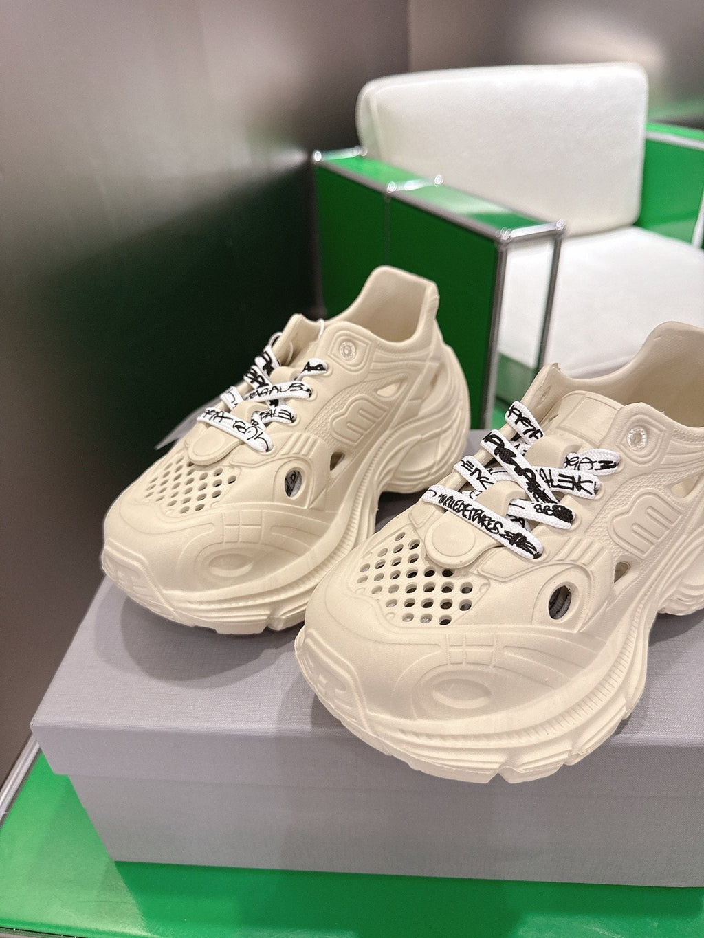 Balenciaga Cream Chunky Sneakers