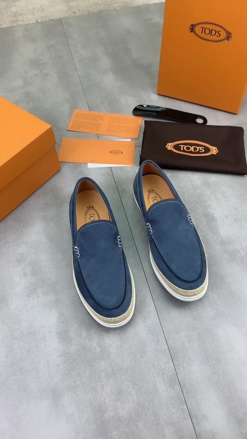 TOD'S Men's Raffia-Trim Driving Loafers