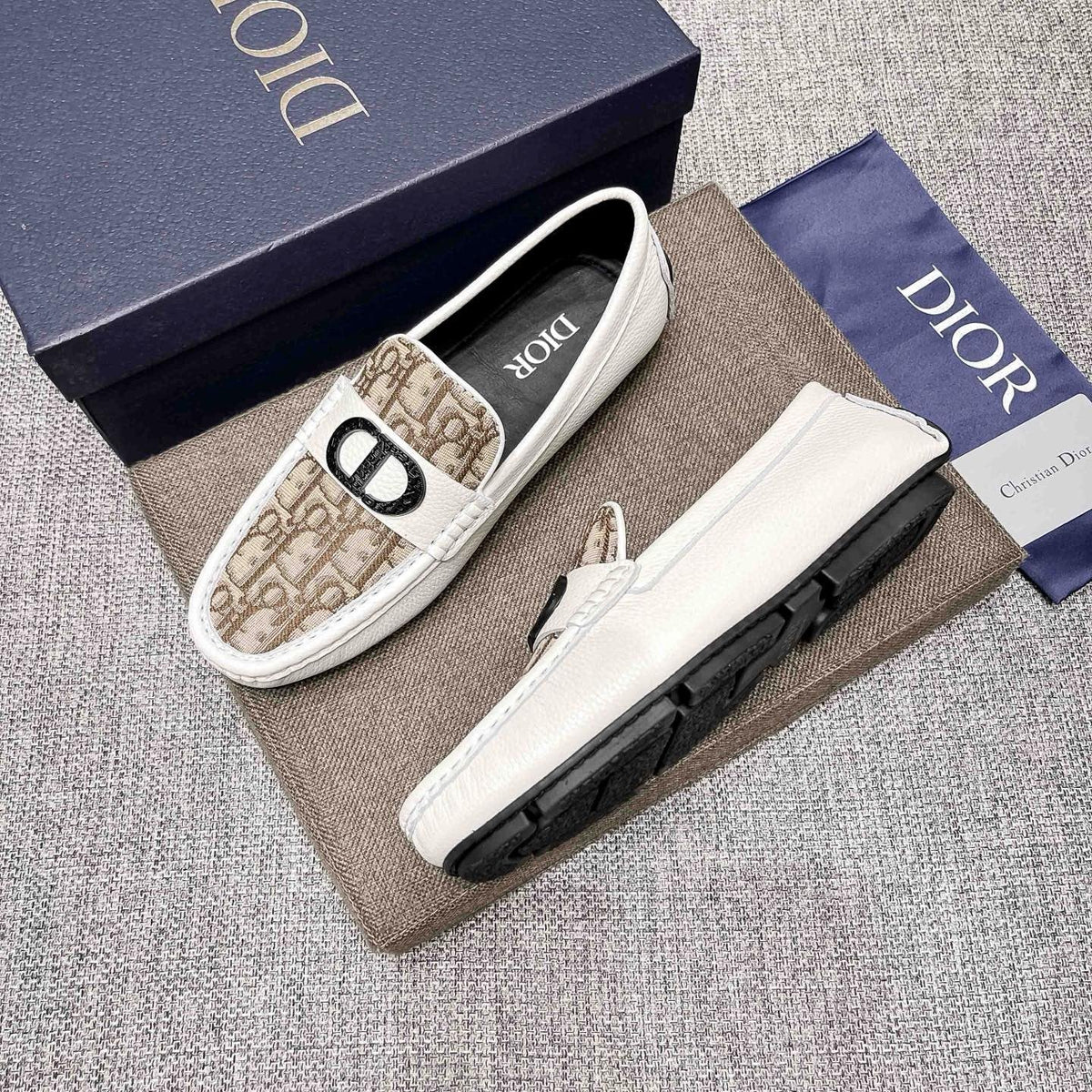 Dior Patterned Vamp Loafers
