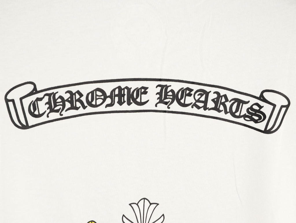 Chrome Hearts Multicolor Cross Graphic Long-Sleeve T-Shirt - White