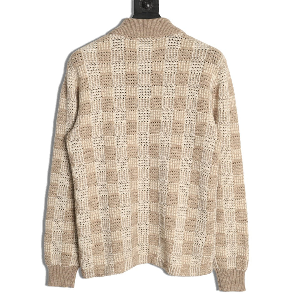 Louis Vuitton Checkered Jacquard Knit Cardigan